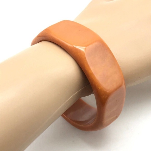Vintage Chunky Octagon Shaped Bakelite Bangle Bracelet 8" - Picture 9 of 9